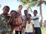 A French Medical volunteer with the kids